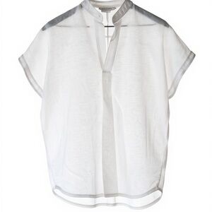 Club Monaco White Sheer Blouse